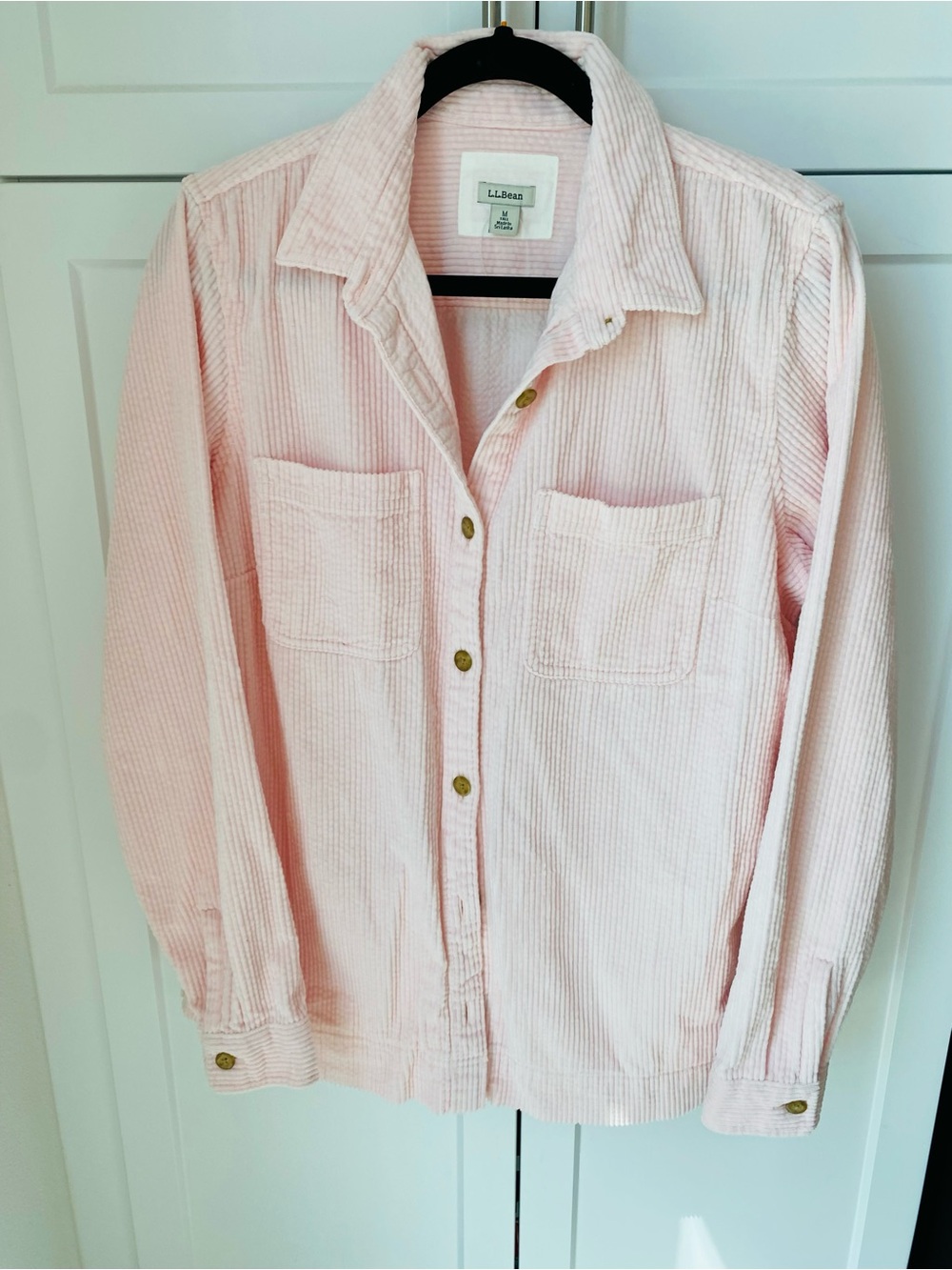 L.L. Bean womens light pink medium tall corduroy jacket
